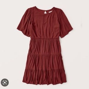 Abercrombie Swing Dress Dark Red Polka Dot